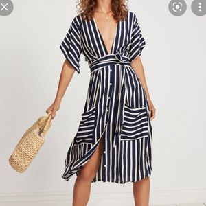 Faithfull the Brand stripped midi dress